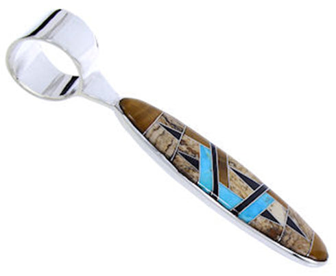 Southwest Jewelry Picture Rock Tiger Eye Multicolor Pendant AW70771
